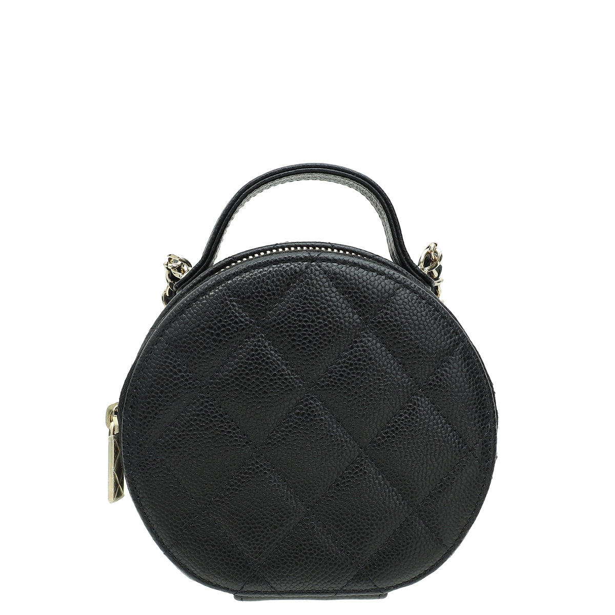 Chanel Black CC Round Handle With Care Vanity W/ Chain-Chanel-THE CLOSET