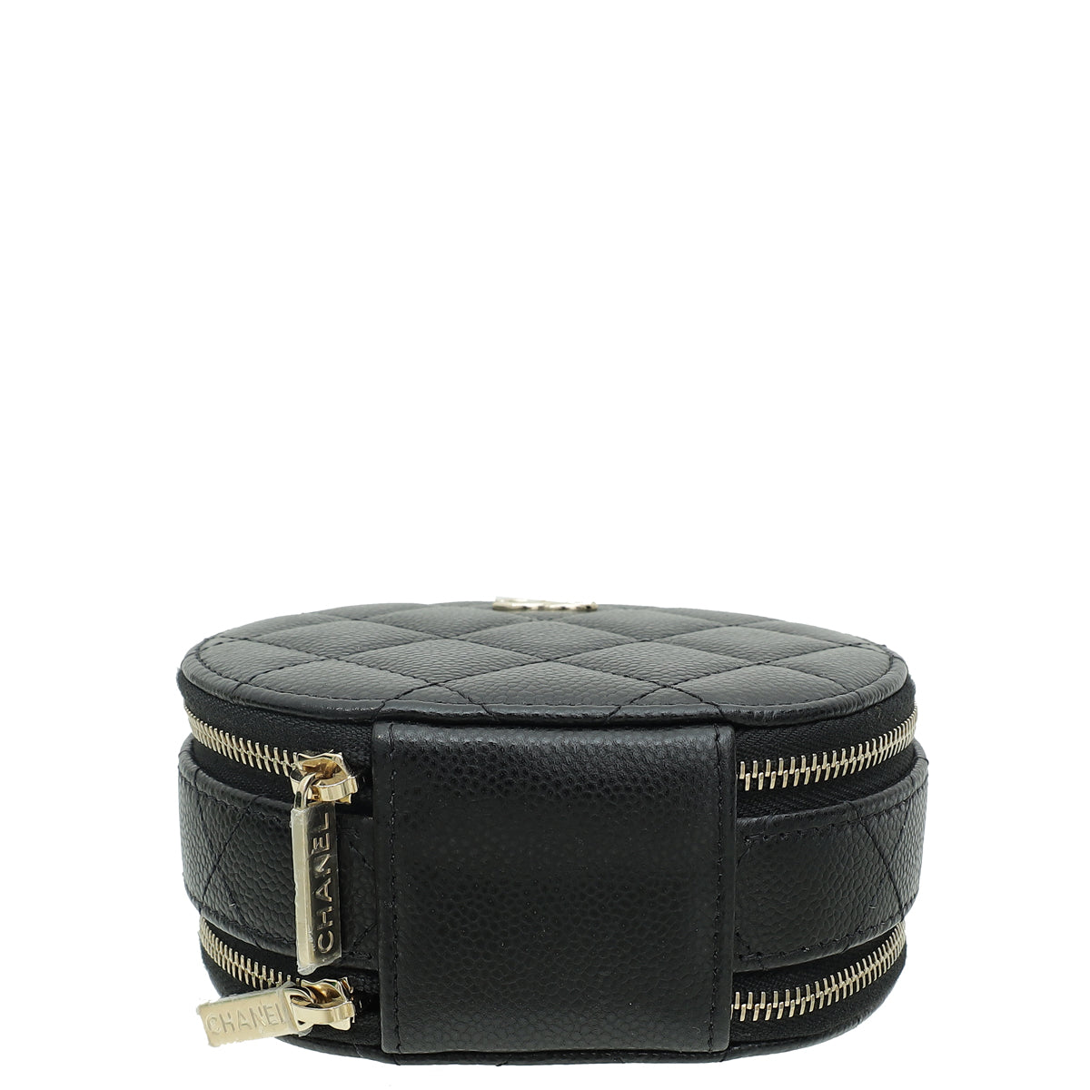 Chanel Black CC Round Handle With Care Vanity W/ Chain