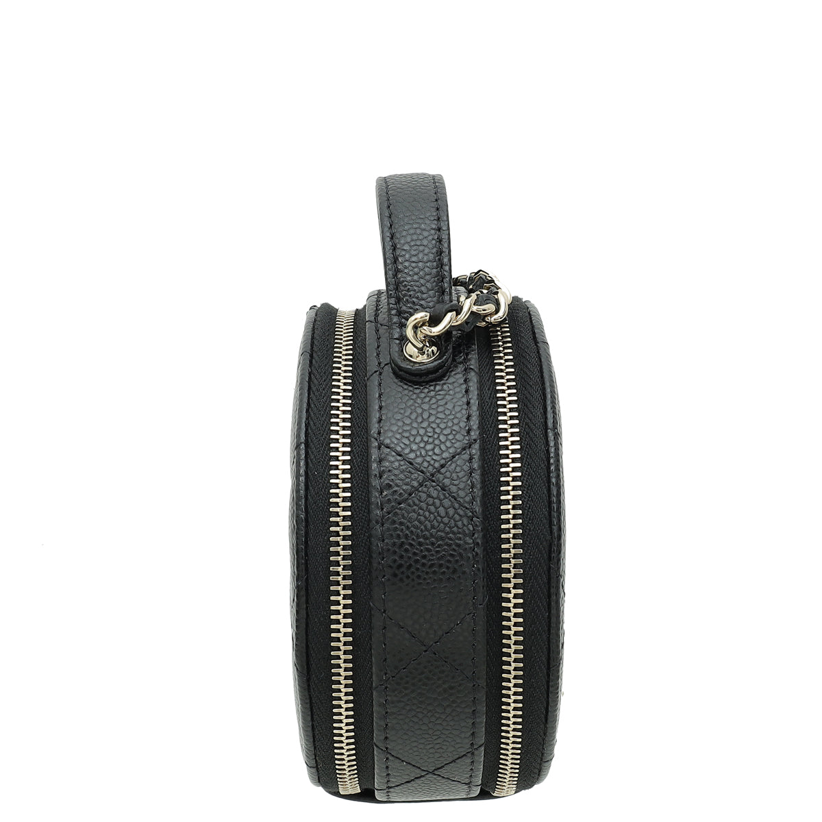 Chanel Black CC Round Handle With Care Vanity W/ Chain