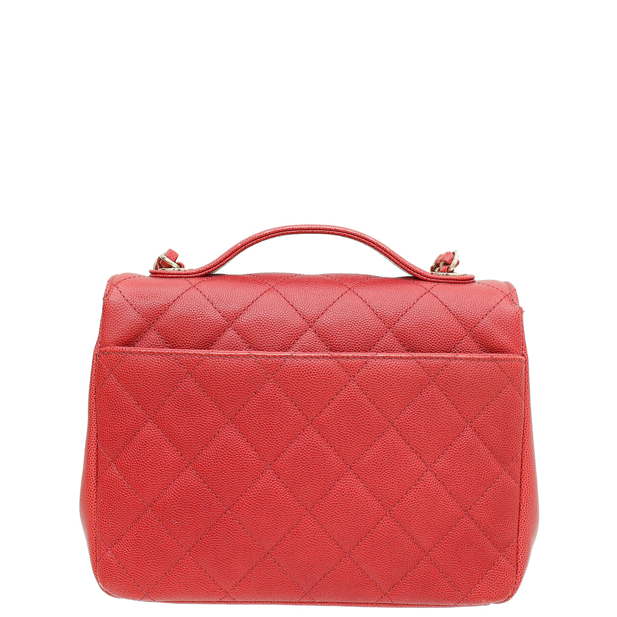 Chanel Red CC Business Affinity Small Top Handle Bag