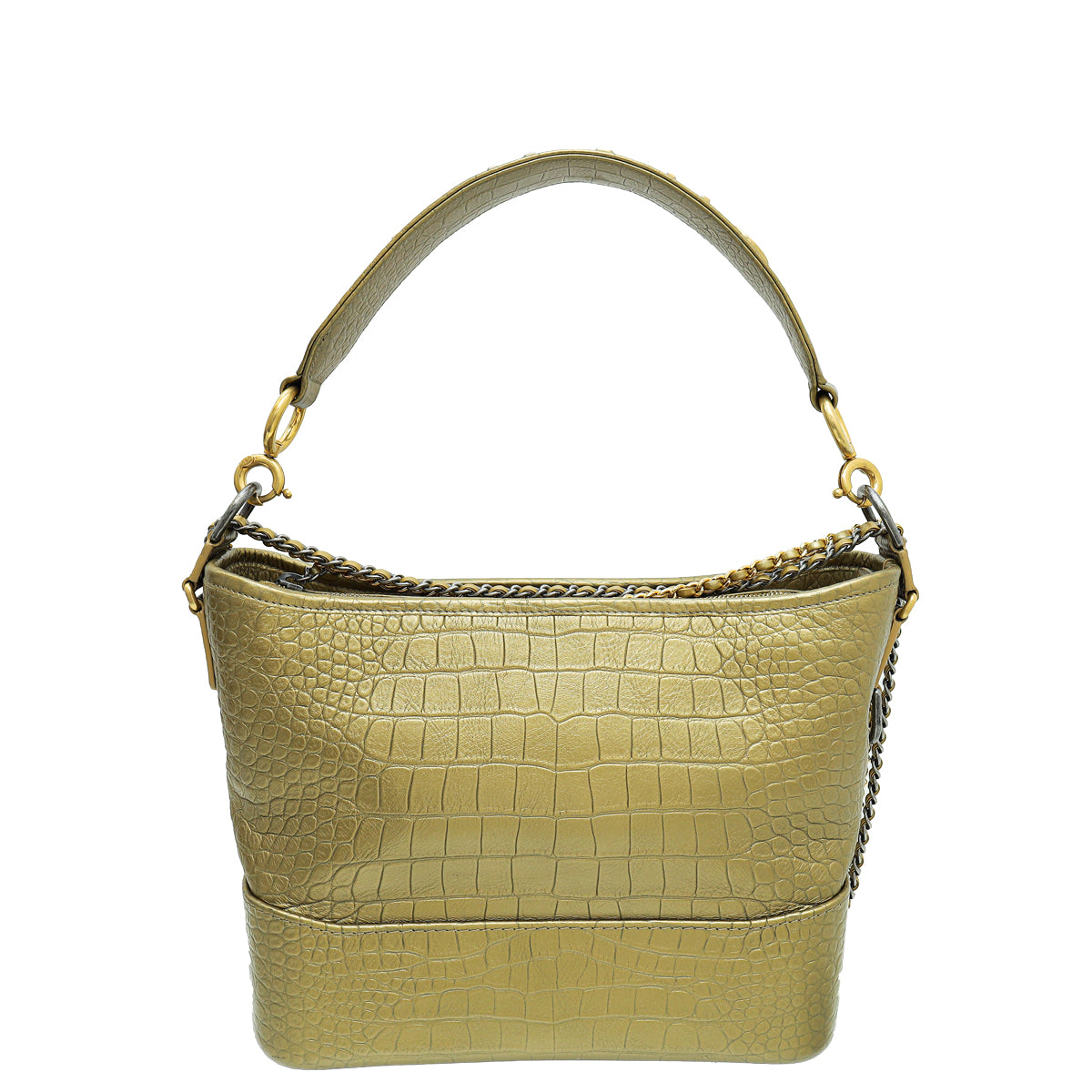 Chanel Metallic Gold Crocodile Embossed Gabrielle Medium Bag-Chanel-THE CLOSET