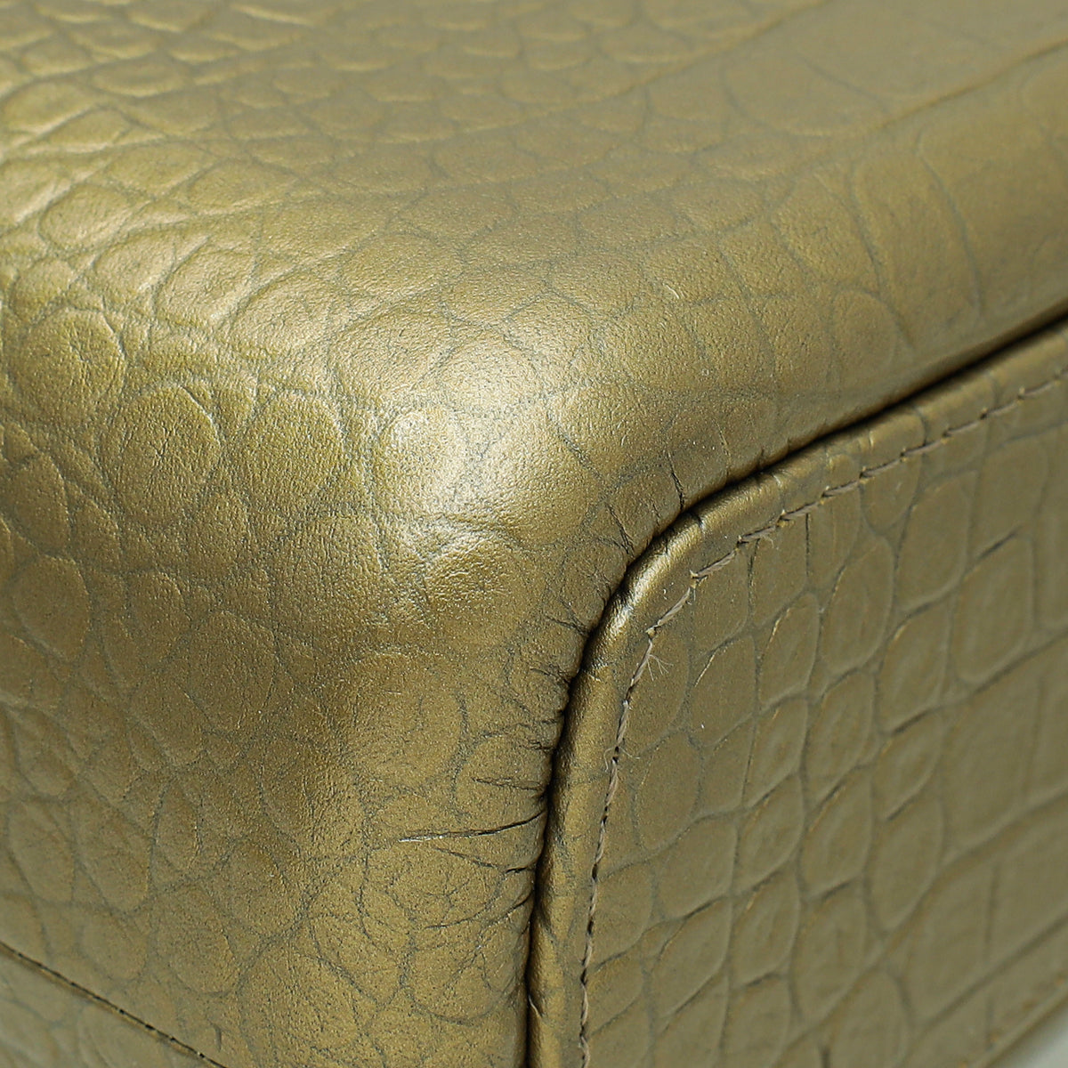 Chanel Metallic Gold Crocodile Embossed Gabrielle Medium Bag