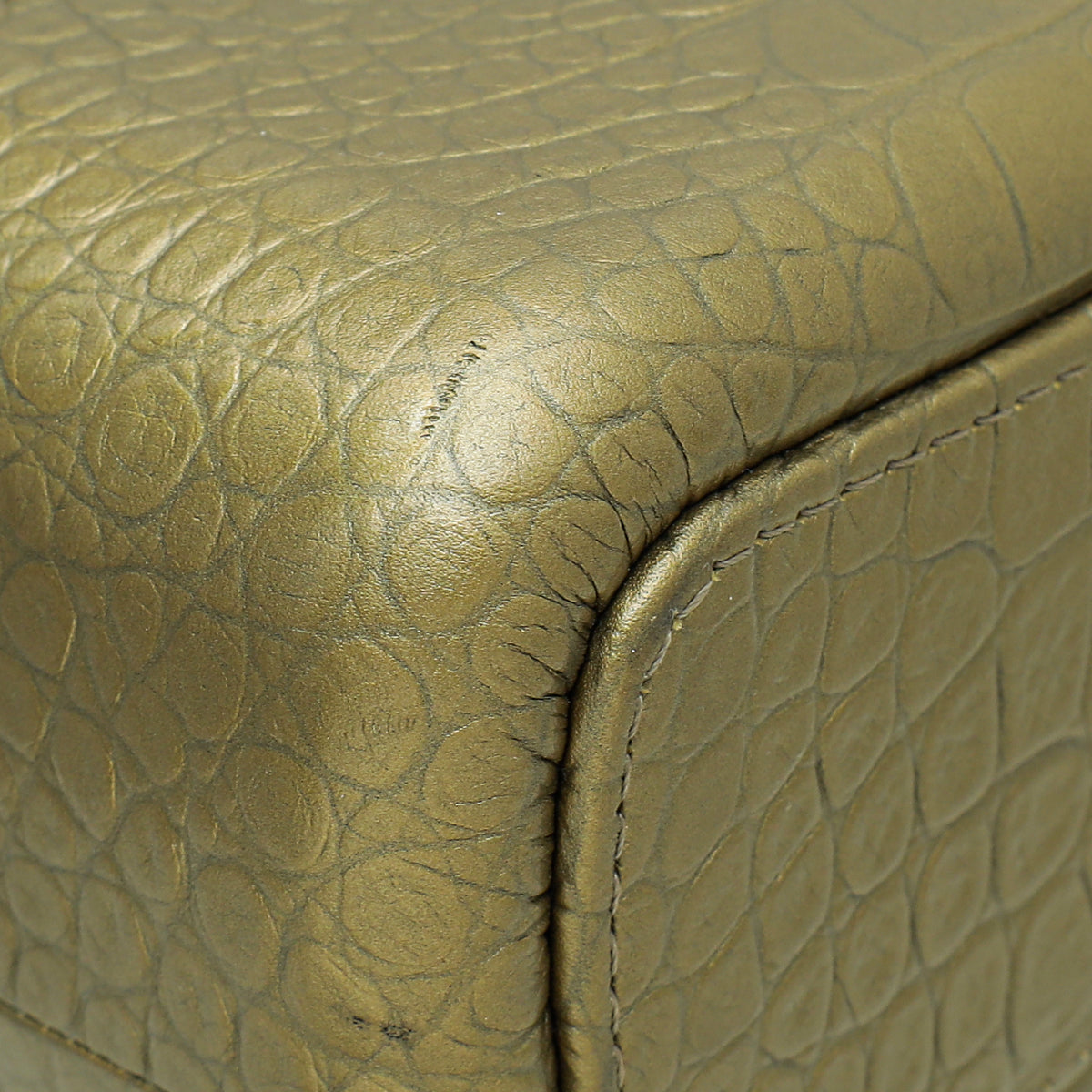 Chanel Metallic Gold Crocodile Embossed Gabrielle Medium Bag