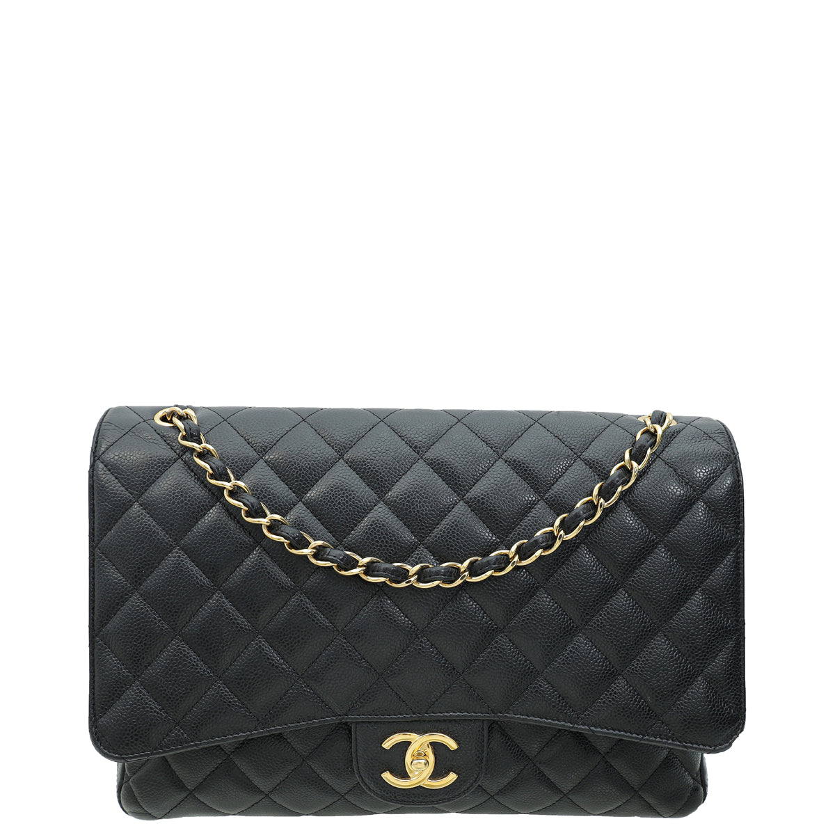 Chanel Black CC Classic Double Flap Maxi Bag