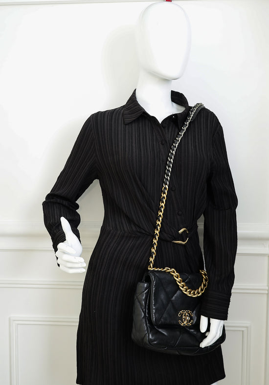 Chanel Black CC 19 Small Flap Bag