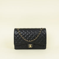 Chanel Black CC Classic Double Flap Maxi Bag