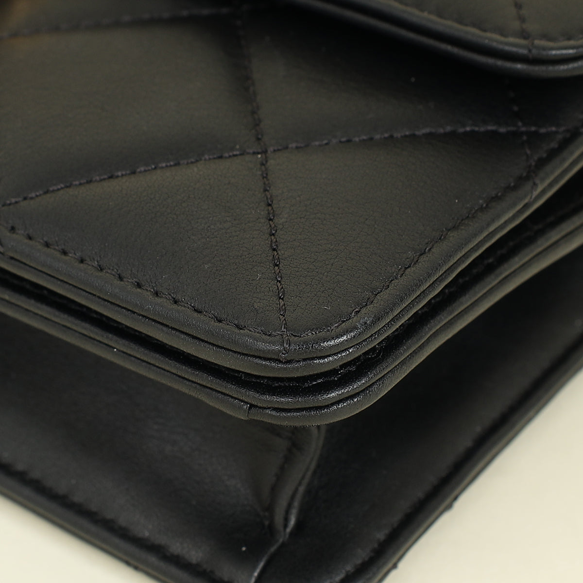 Chanel Black CC Quilted Top Handle Flap Bag