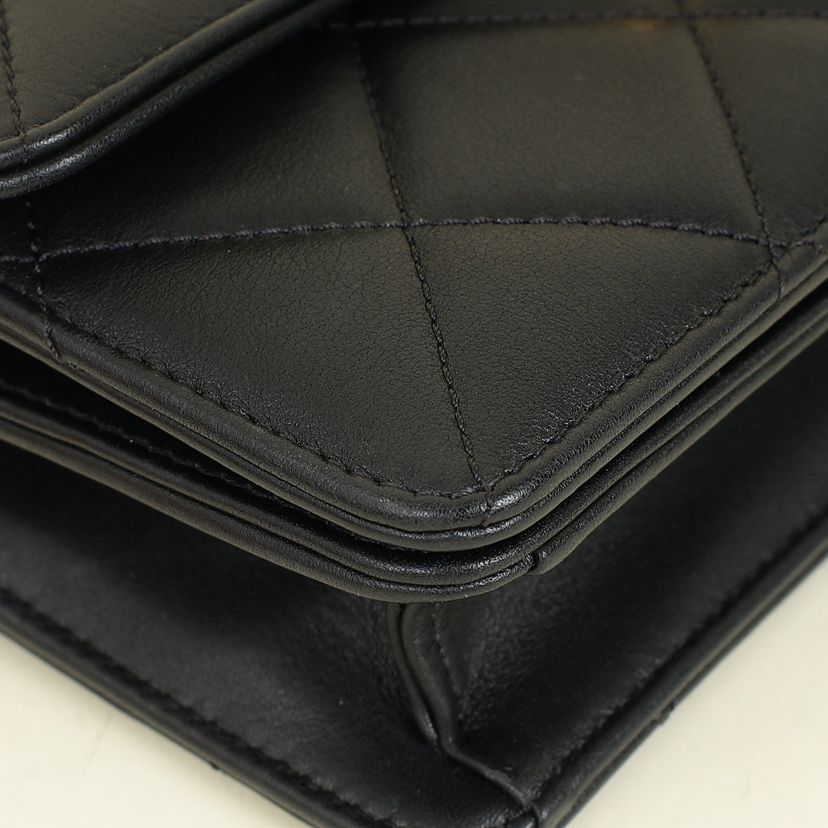 Chanel Black CC Quilted Top Handle Flap Bag