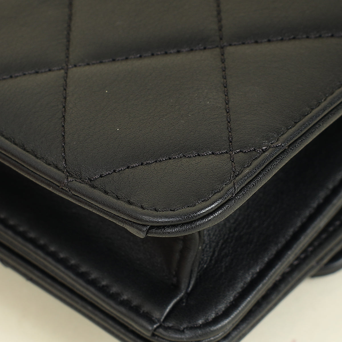 Chanel Black CC Quilted Top Handle Flap Bag