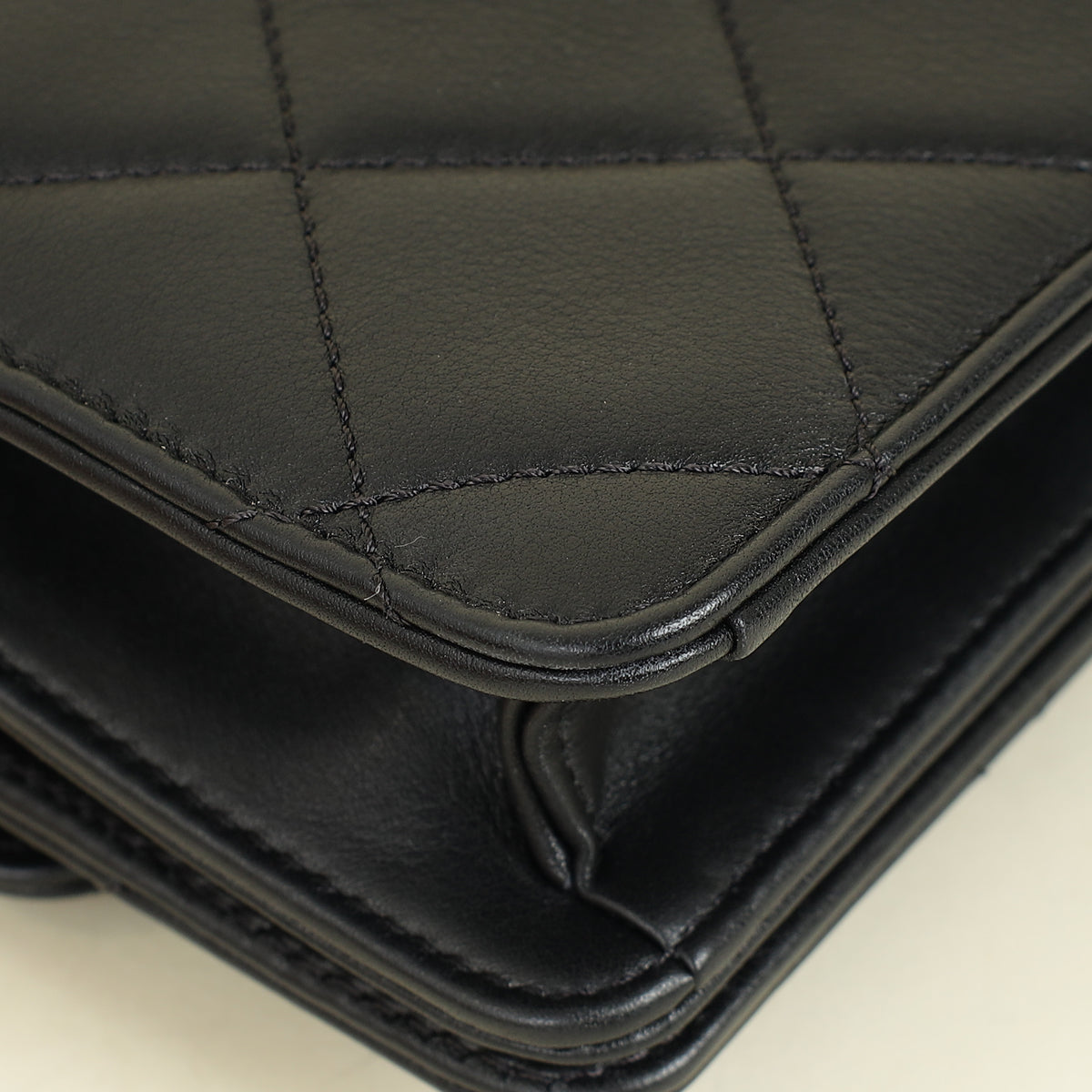 Chanel Black CC Quilted Top Handle Flap Bag