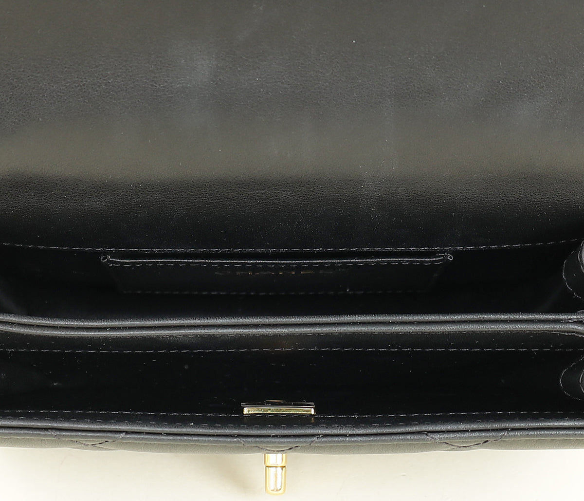 Chanel Black CC Quilted Top Handle Flap Bag