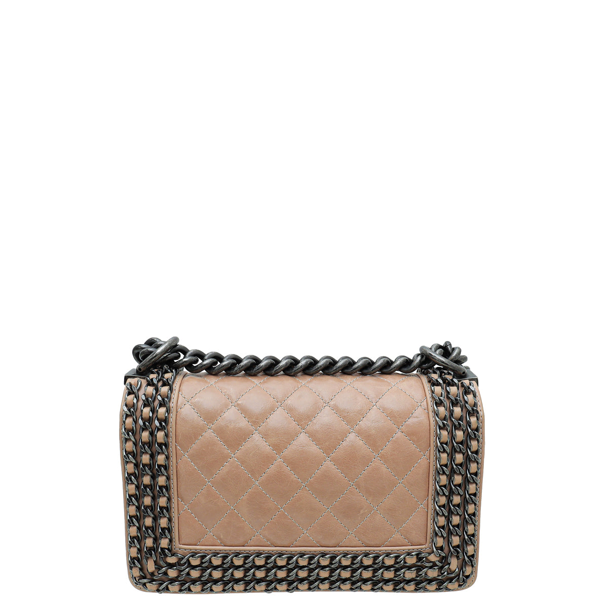 Chanel Nude Le Boy Glazed Chained Flap Small Bag-Chanel-THE CLOSET