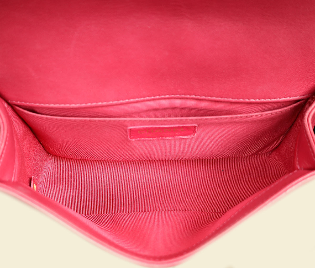 Chanel Dark Fuchsia Le Boy Chevron Medium Flap Bag