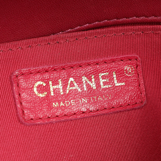 Chanel Dark Fuchsia Le Boy Chevron Medium Flap Bag