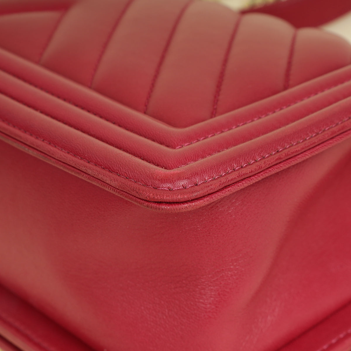 Chanel Dark Fuchsia Le Boy Chevron Medium Flap Bag