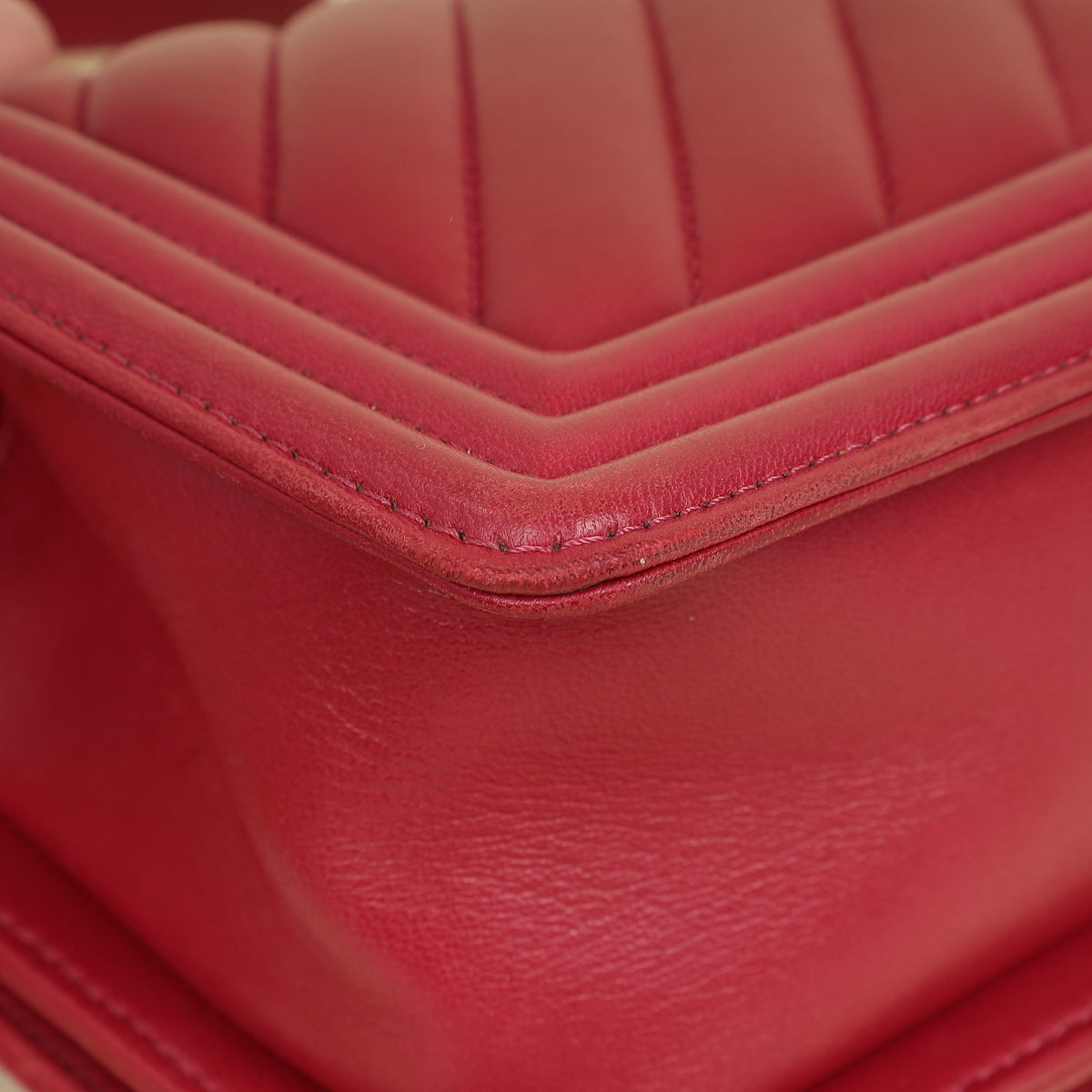 Chanel Dark Fuchsia Le Boy Chevron Medium Flap Bag