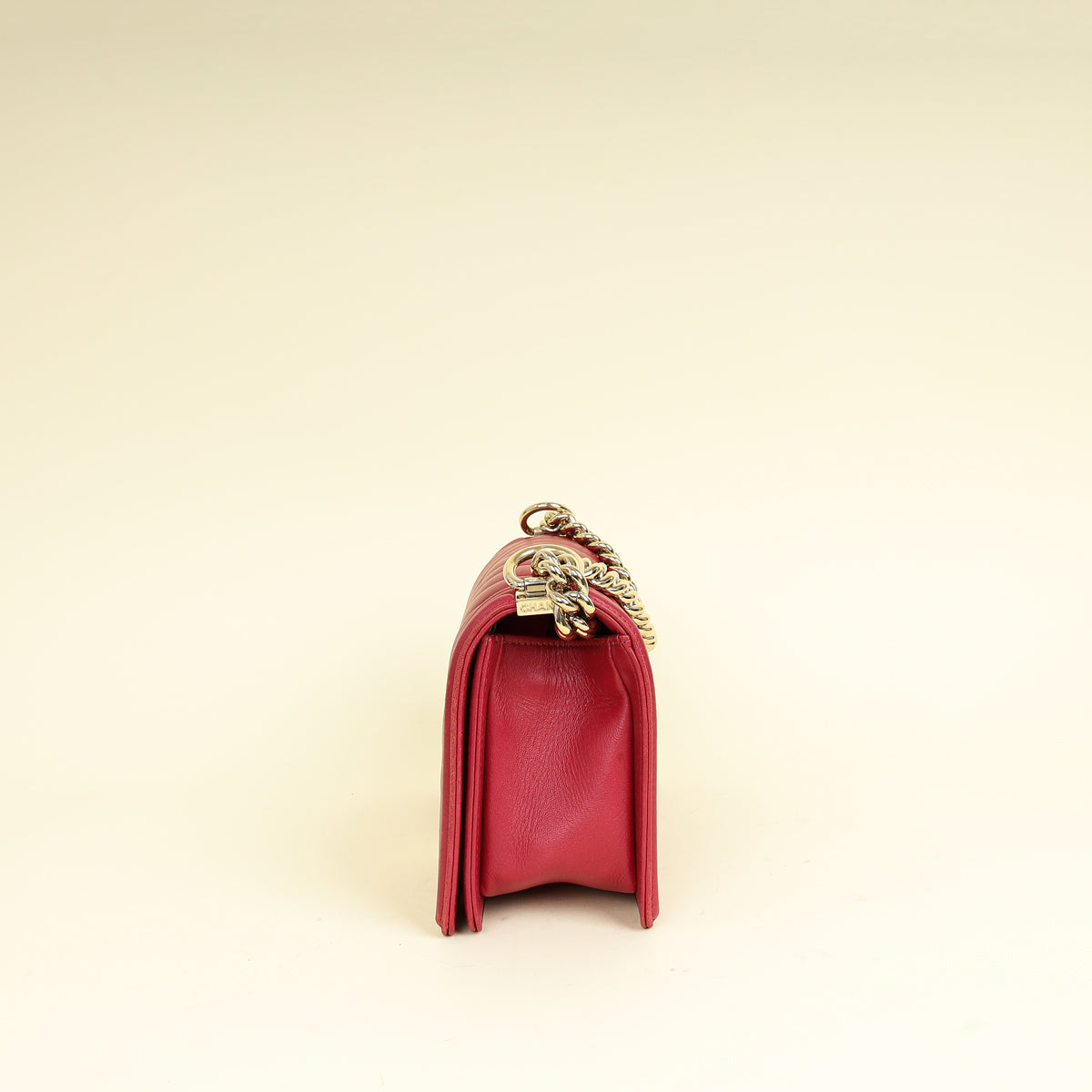 Chanel Dark Fuchsia Le Boy Chevron Medium Flap Bag