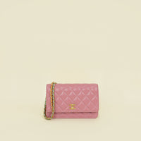 Chanel Pink CC Twist Lock Wallet On Chain