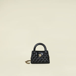 Chanel Black CC Mini Kelly Shopping Bag