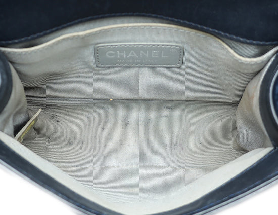 Chanel Navy Blue Velvet Le Boy Small Bag