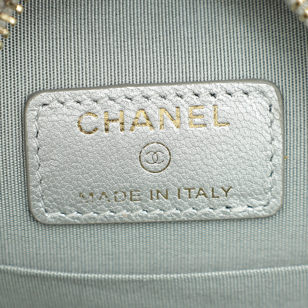 Chanel Metallic Silver 19 Round Mini Clutch W/ Chain-Chanel-THE CLOSET