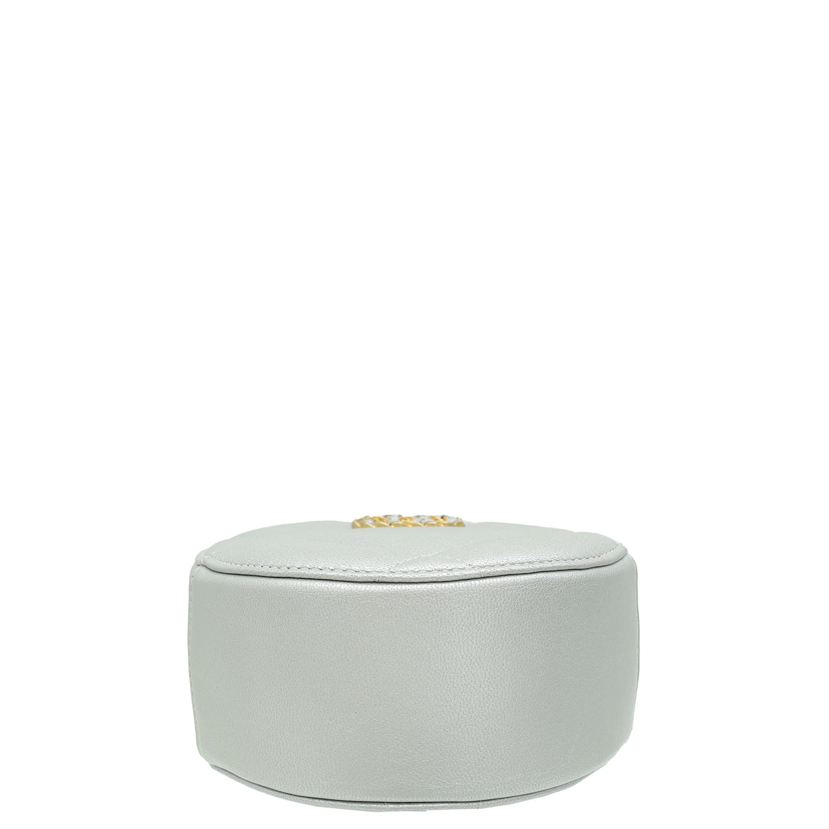 Chanel Metallic Silver 19 Round Mini Clutch W/ Chain-Chanel-THE CLOSET