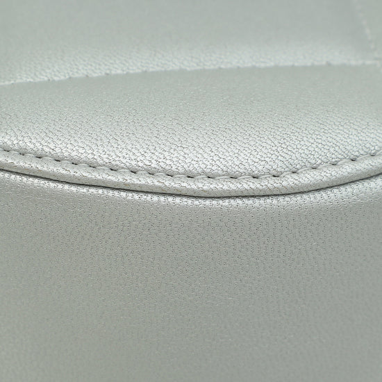 Chanel Metallic Silver 19 Round Mini Clutch W/ Chain-Chanel-THE CLOSET