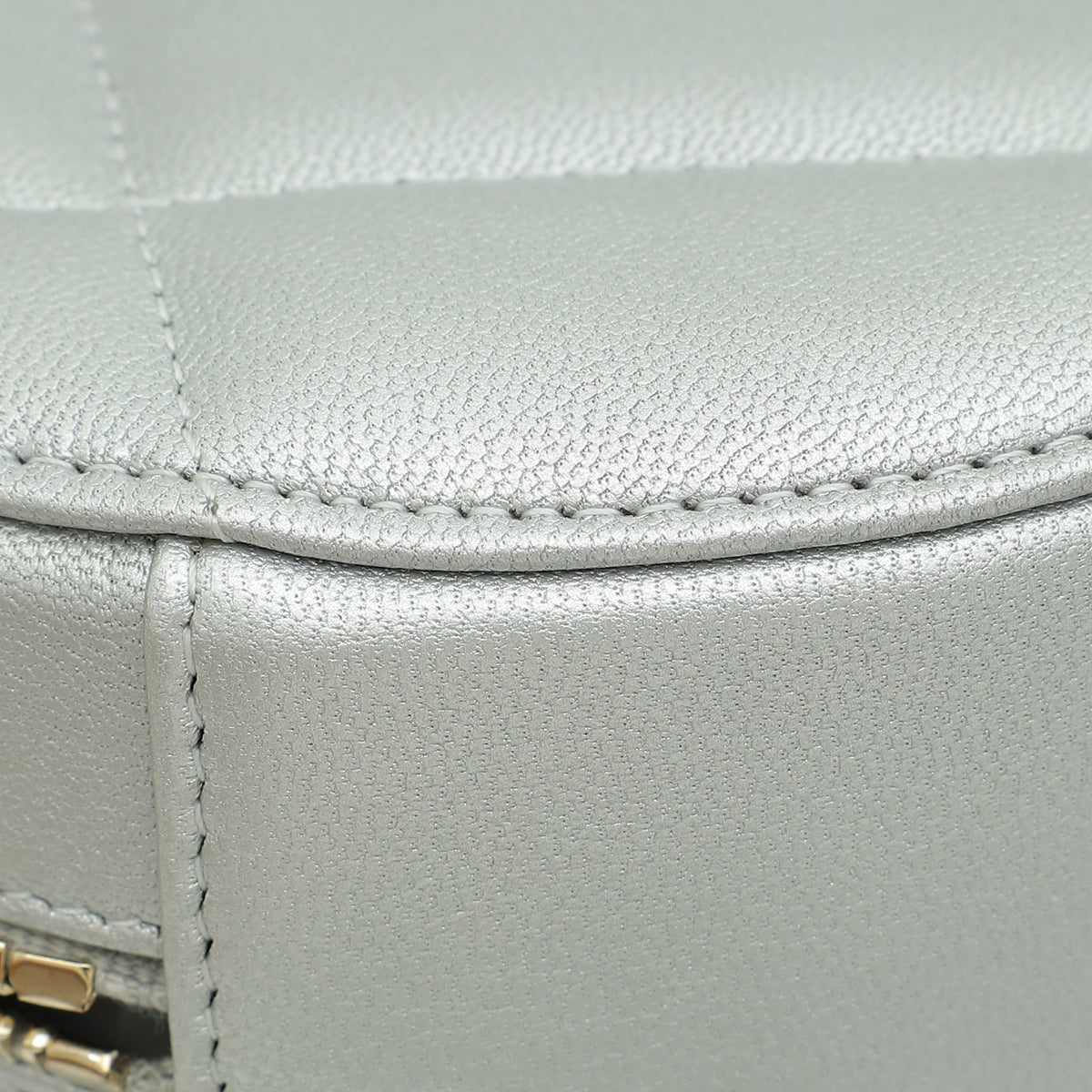 Chanel Metallic Silver 19 Round Mini Clutch W/ Chain-Chanel-THE CLOSET