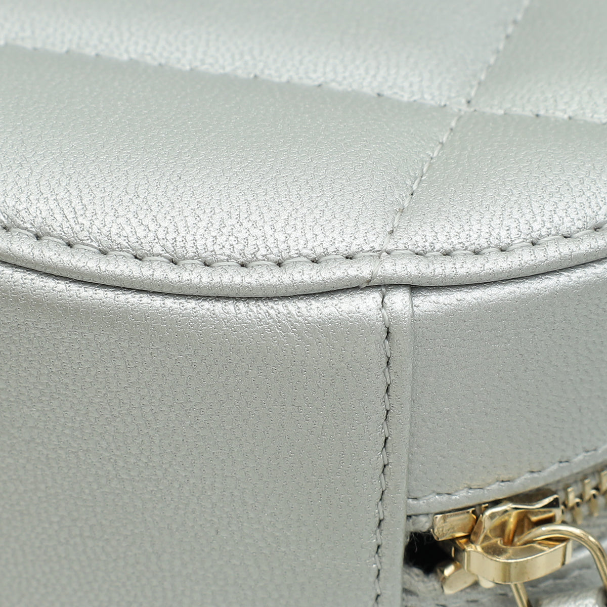 Chanel Metallic Silver 19 Round Mini Clutch W/ Chain-Chanel-THE CLOSET