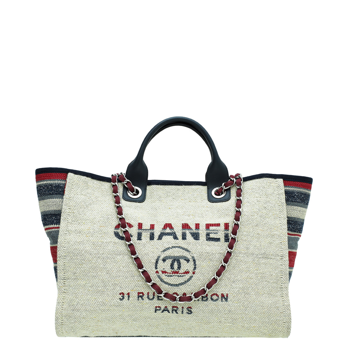 Chanel Beige Multicolor Deauville Shopping Tote Bag-Chanel-THE CLOSET