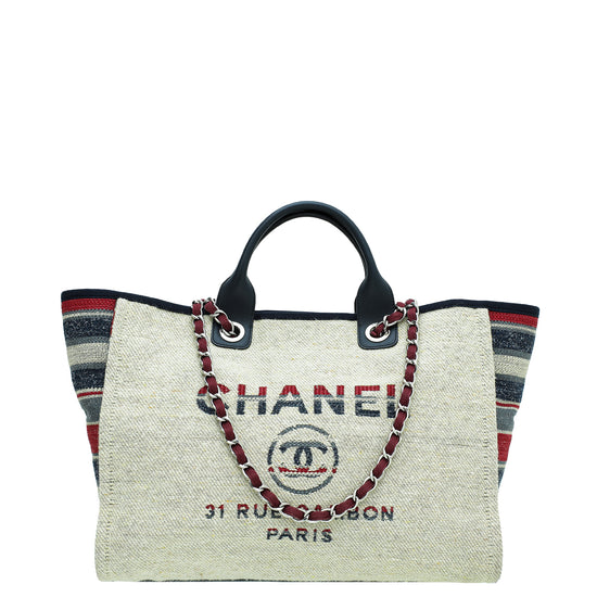 Chanel Beige Multicolor Deauville Shopping Tote Bag – The Closet