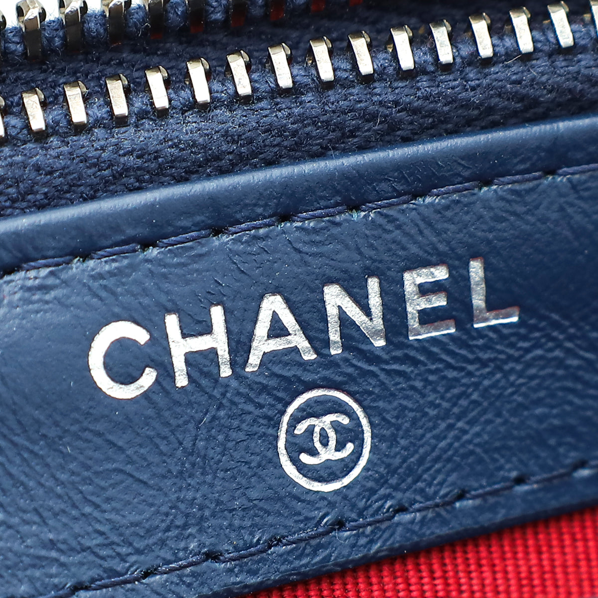 Chanel  Blue Gabrielle Double Zip Chain Pouch