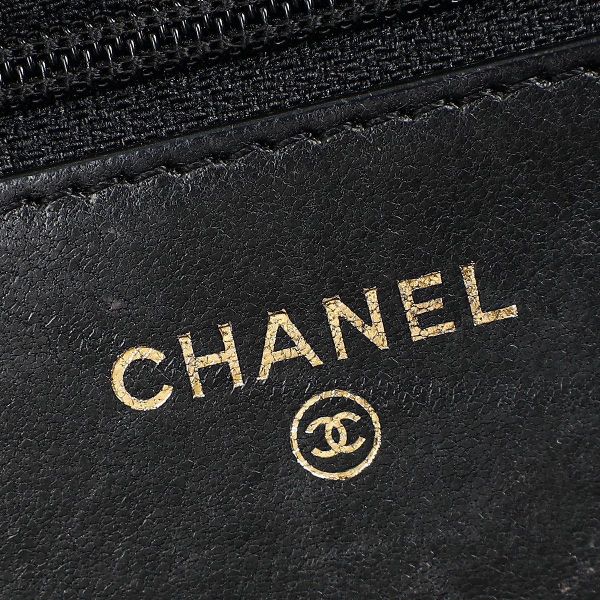 Chanel Black CC Camellia Flower Embossed Wallet On Chain
