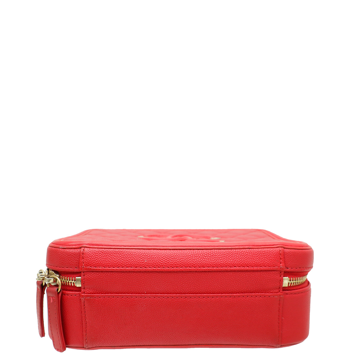 Chanel Red CC Filigree Small Vanity Case