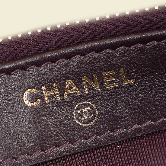 Chanel Prune CC Double Zip Clutch With Chain Crossbody Bag