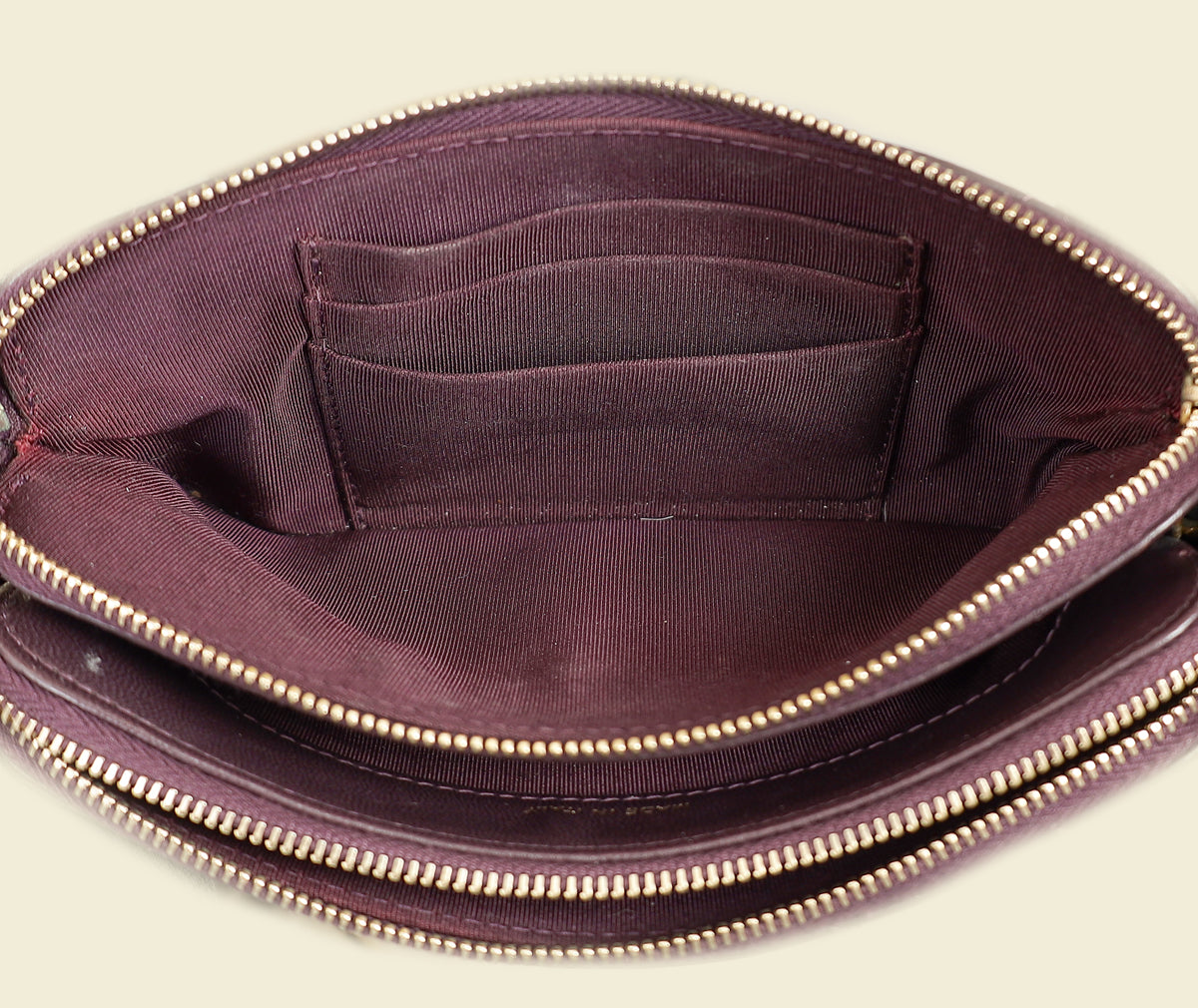 Chanel Prune CC Double Zip Clutch With Chain Crossbody Bag