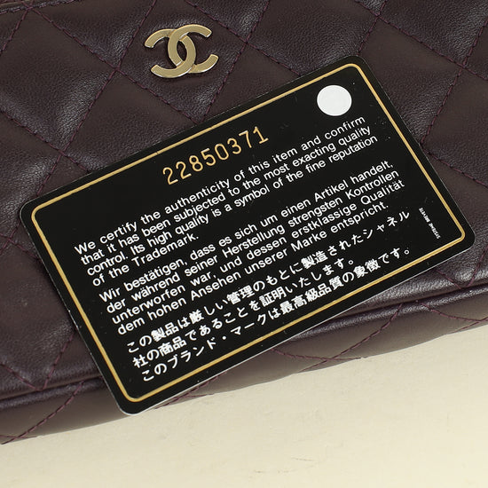 Chanel Prune CC Double Zip Clutch With Chain Crossbody Bag