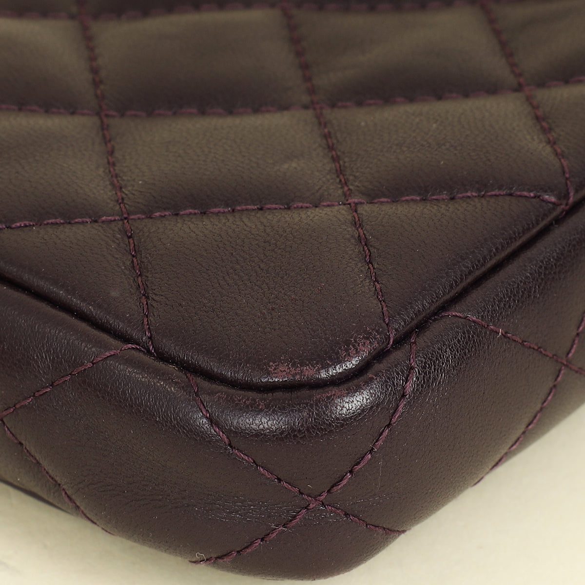 Chanel Prune CC Double Zip Clutch With Chain Crossbody Bag