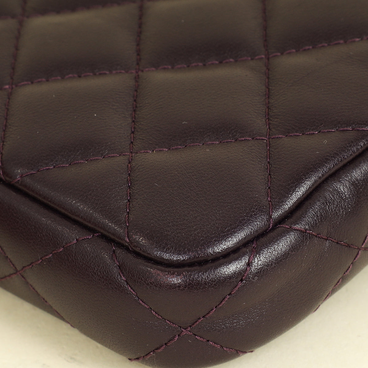 Chanel Prune CC Double Zip Clutch With Chain Crossbody Bag