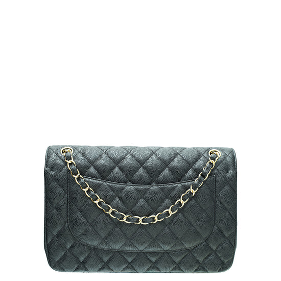 Chanel Black Classic Double Flap Jumbo Bag