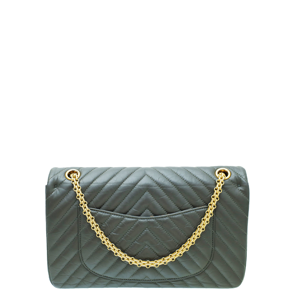 Chanel Dark Grey Aged 2.55 Reissue Chevron 226 Double Flap Bag-Chanel-THE CLOSET
