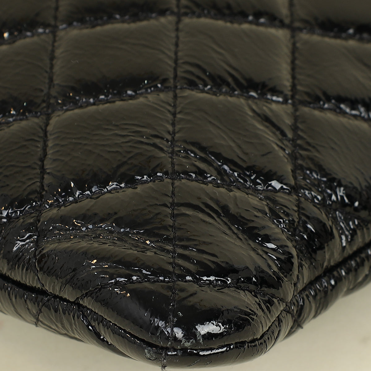 Chanel Black CC Classic Quilted Zip Clutch