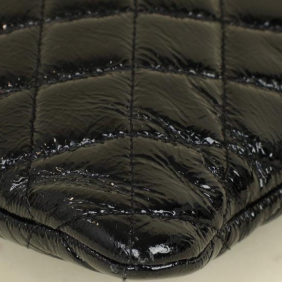 Chanel Black CC Classic Quilted Zip Clutch