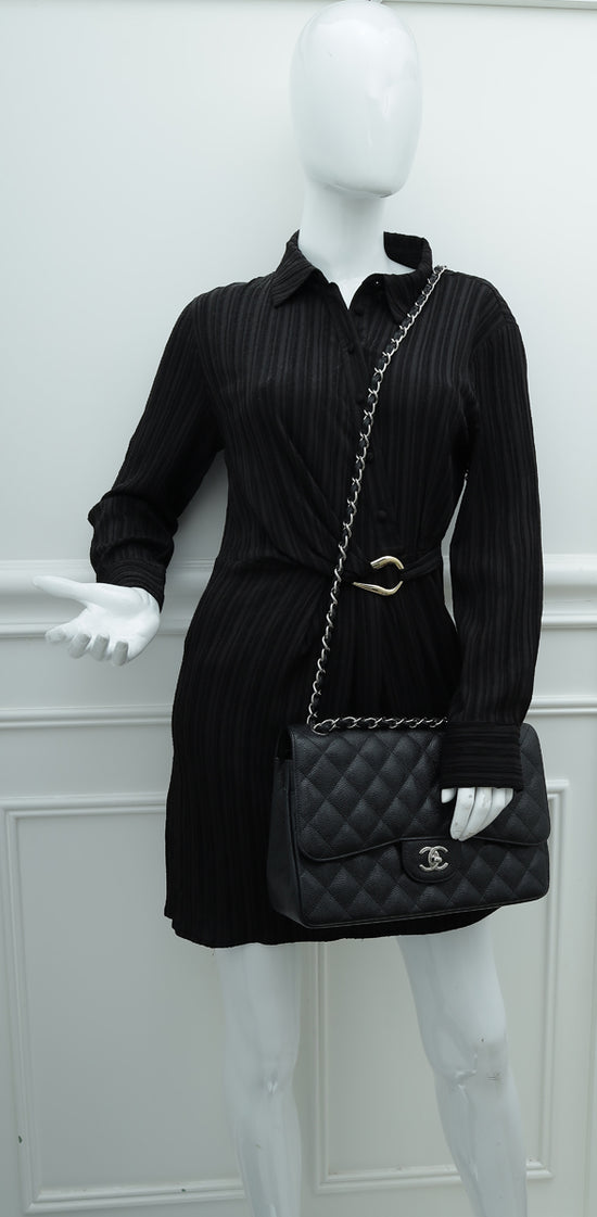 Chanel Black CC Classic Double Flap Jumbo Bag – The Closet