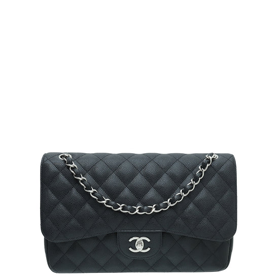 Chanel Black CC Classic Double Flap Jumbo Bag – The Closet