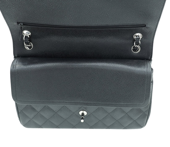 Chanel Black CC Classic Double Flap Jumbo Bag