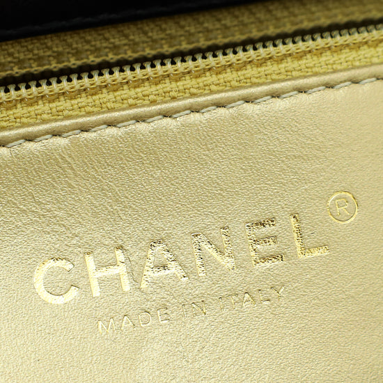 Chanel Black CC Crystal Logo Chain Flap Bag