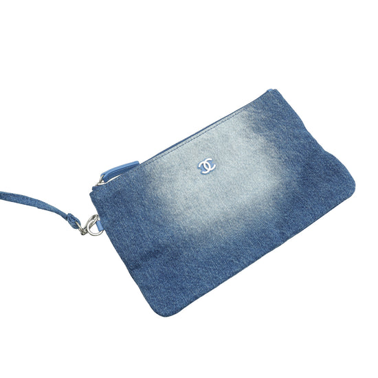 Chanel Blue Denim 22 Small Hobo Bag