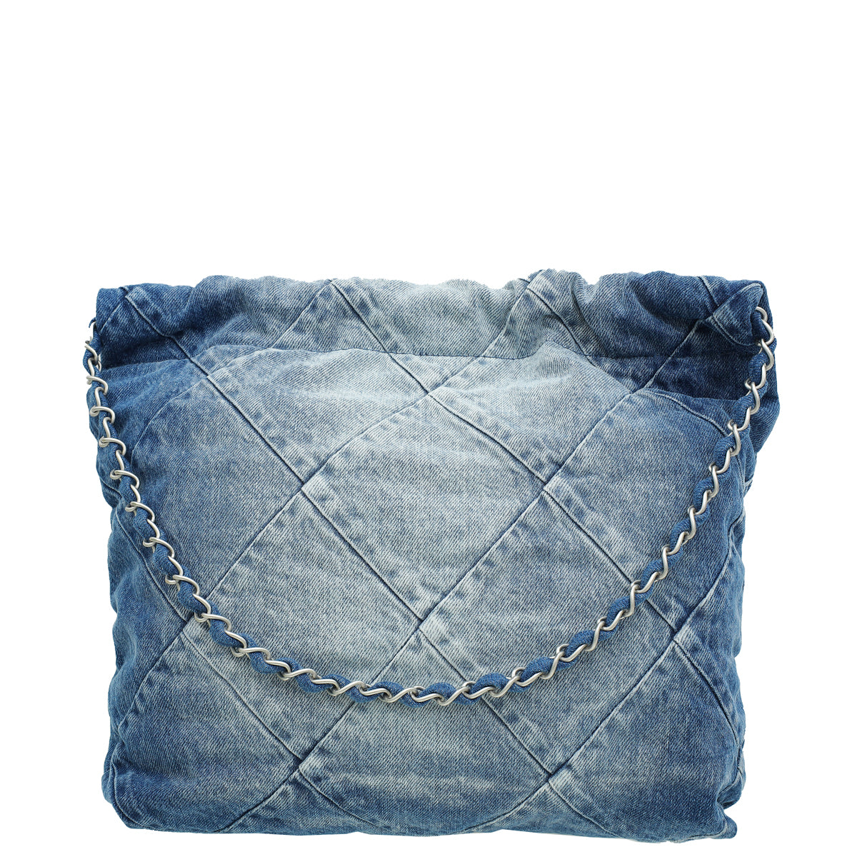 Chanel Blue Denim 22 Small Hobo Bag