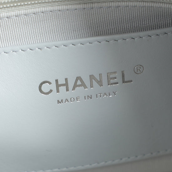 Chanel Metallic Silver CC Quilted Trendy Pockets Hobo Large Bag